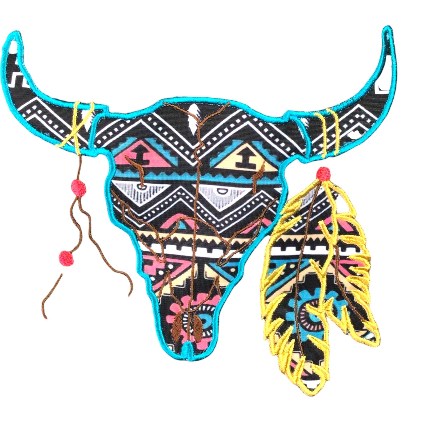 Buffalo Skull Embroidered Crossbody Bag