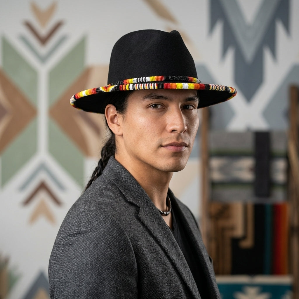 Size-57 Handmade Beaded Hat