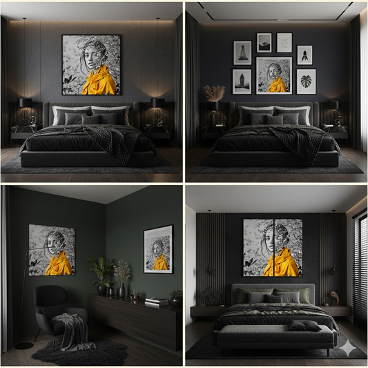 Yellow Scarf Portrait Digital Art - AURABAGS SHOP