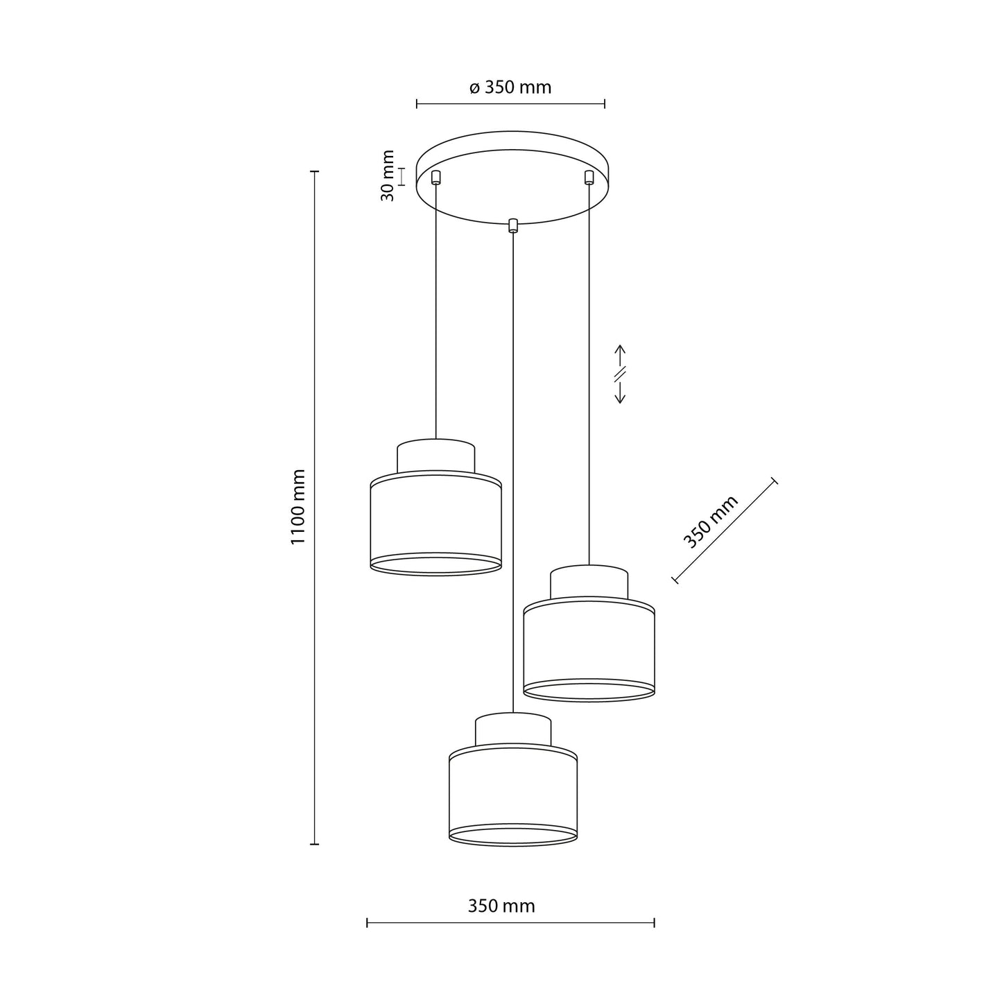 DUO Jute Mix 3-Light Pendant for Kitchen Island & Dining Table