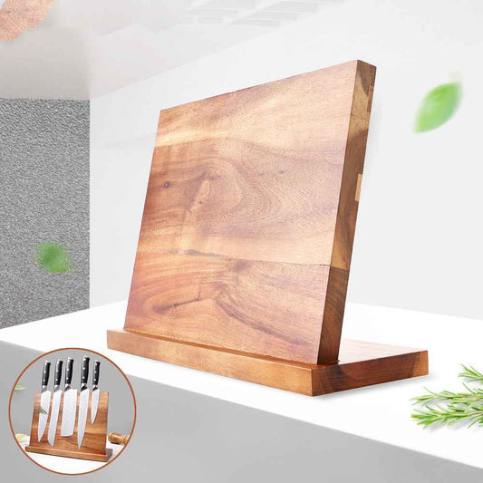 Magnetic Wooden Knife Holder – Modern Kitchen Wall-Mounted Knife Storage Rack