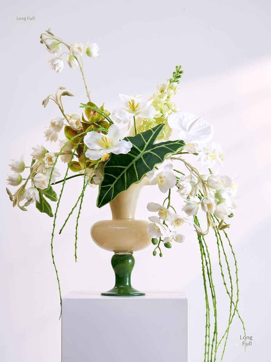 French-Style Flower Vase & Bouquet Decor – Elegant Table Centerpiece for Dining Room, Living Room & Weddings