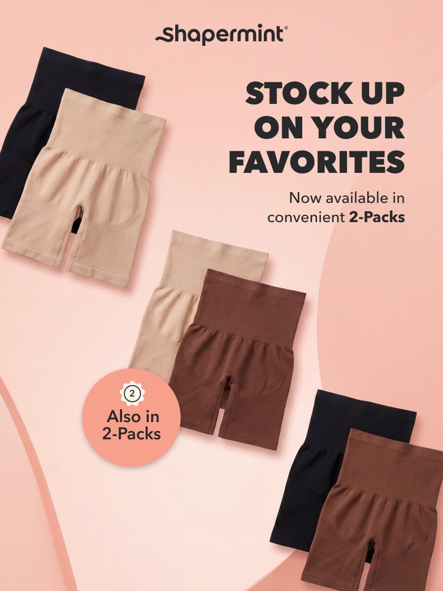 SHAPERMINT All Day Every Day High Waisted Shaper Shorts - Shapewear Women Tummy Control Underwear, Body Shaper for Women Black 🍁 All In One Marketplace Canada