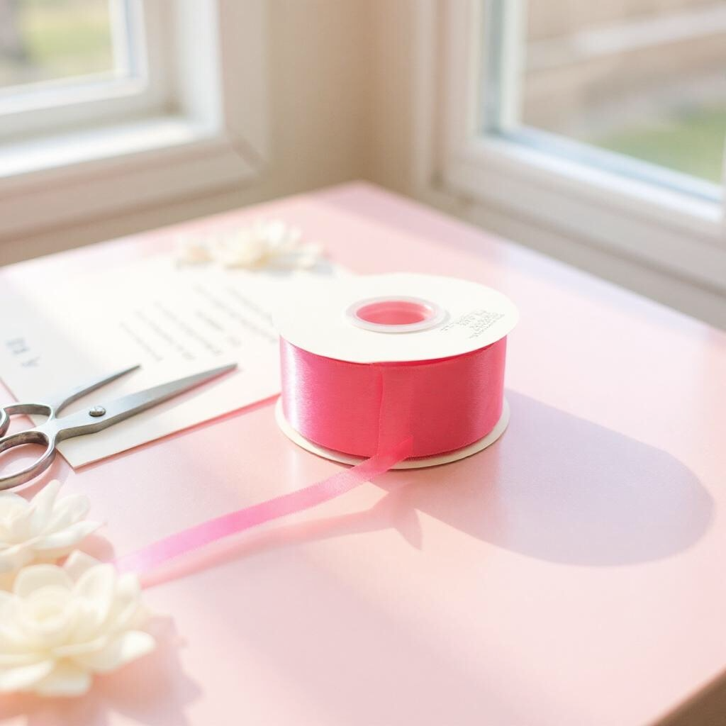 Satin Ribbon Double Face-Neon Pink #159- 3.8 cm Wide