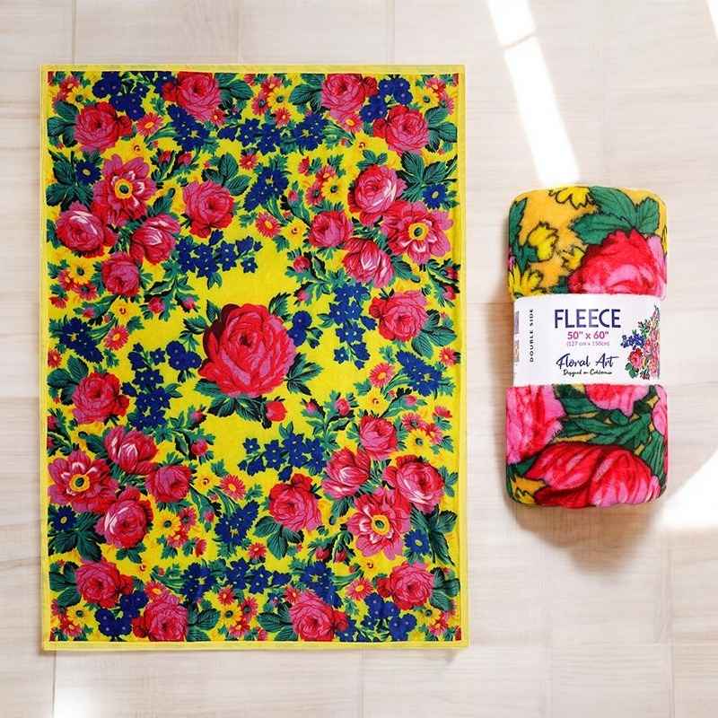 Yellow Kookum Fleece Blanket