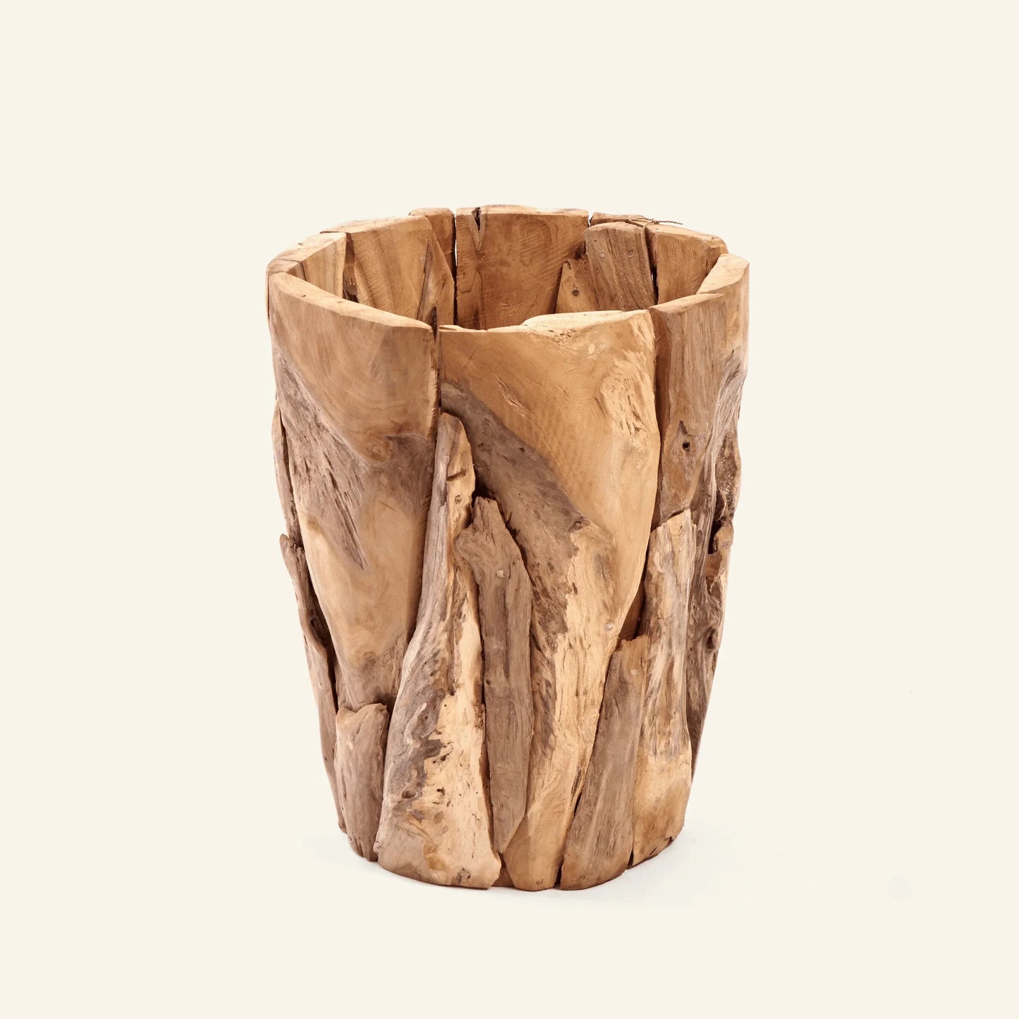 Pot en retaille de teck recyclé