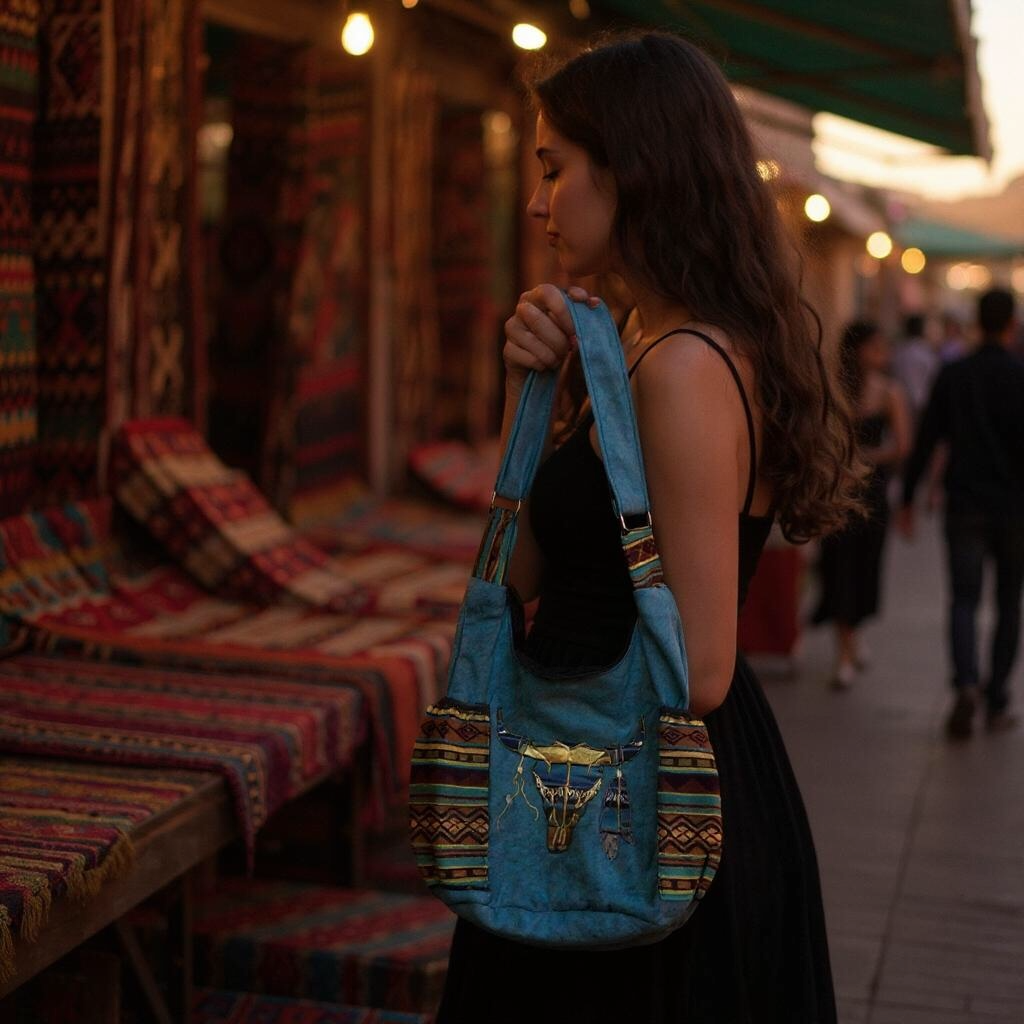 Buffalo Skull Embroidered Crossbody Bag