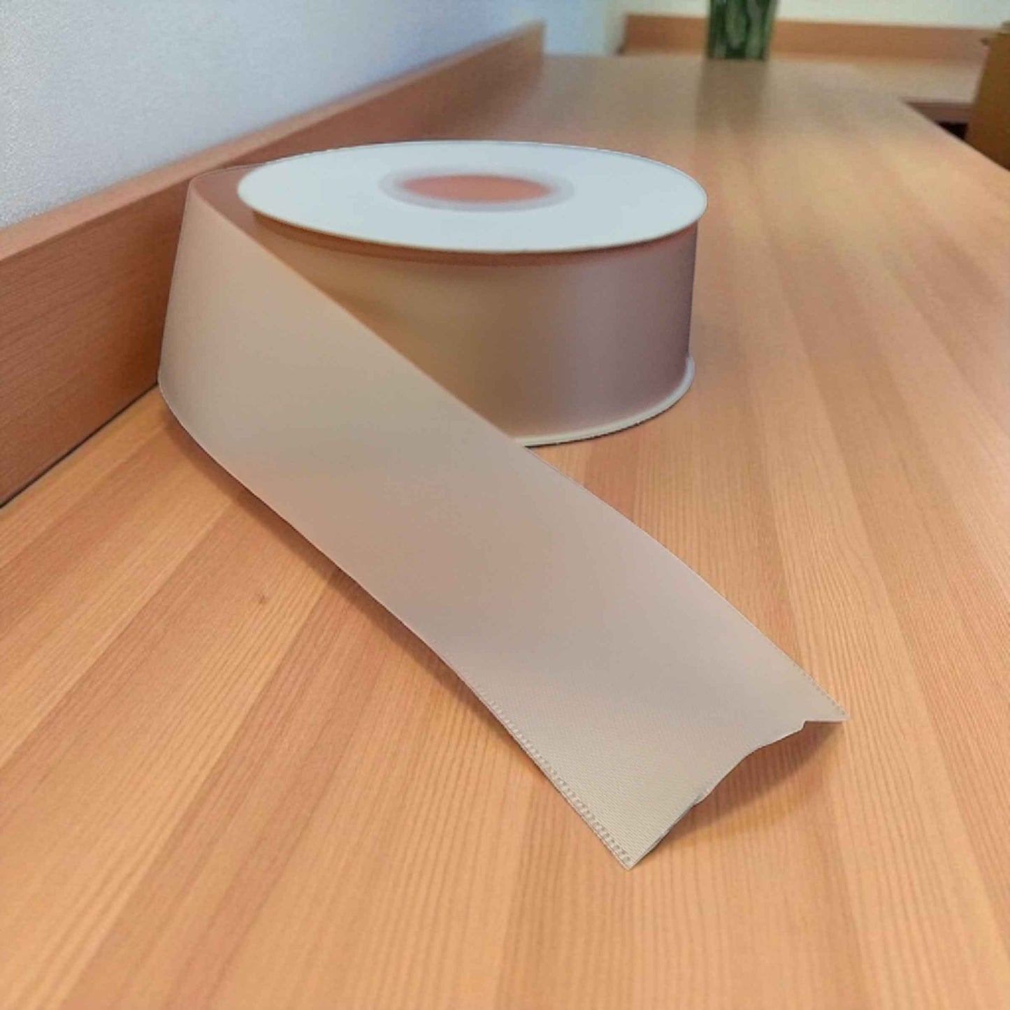 Satin Ribbon Double Face-Light Peach #203 -3.8 cm Wide