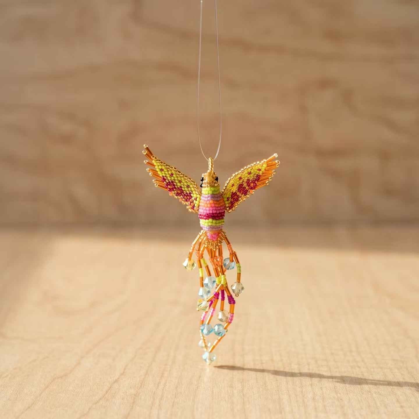 Orange Beaded Humming Bird
