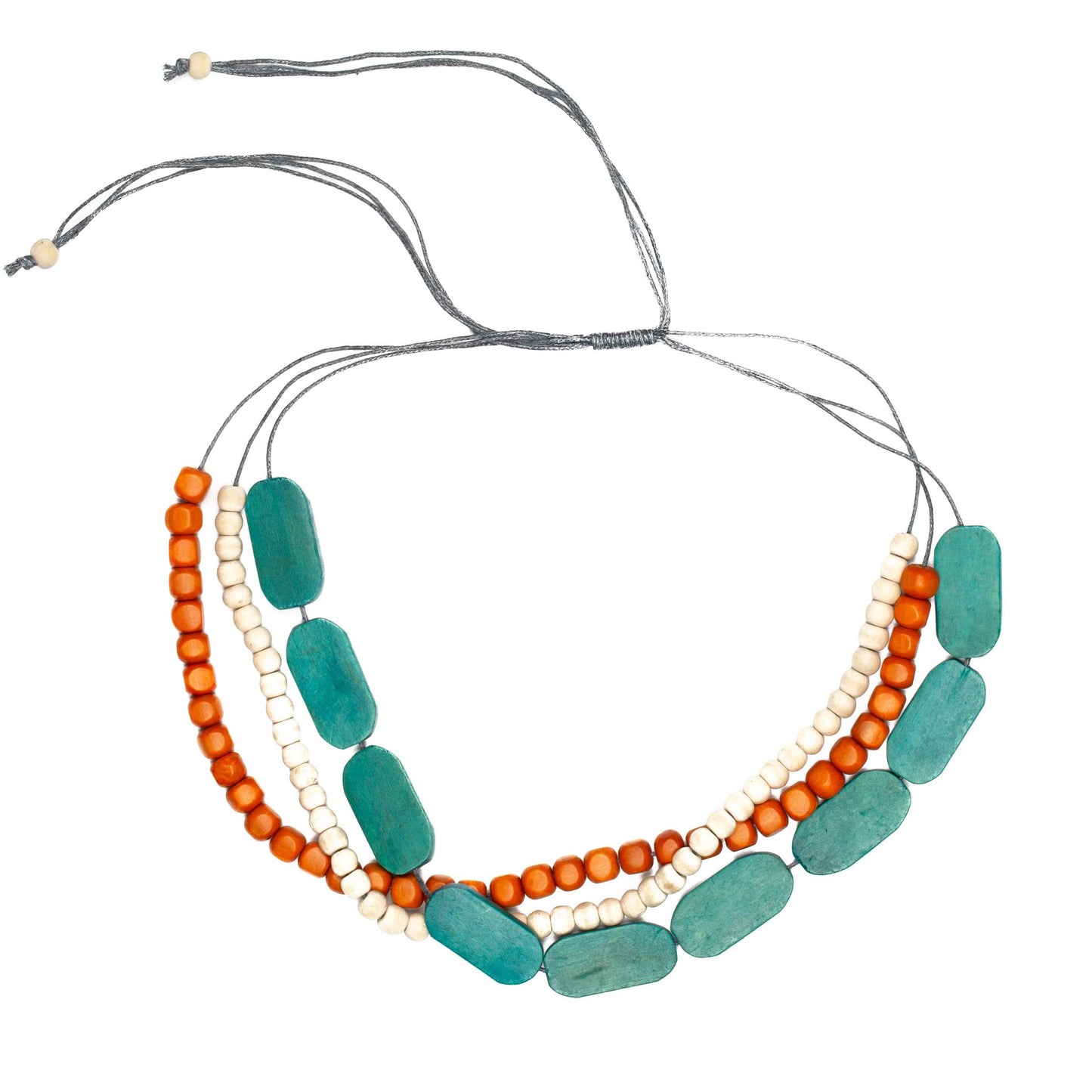 3 Strand Wooden Bead Necklace
