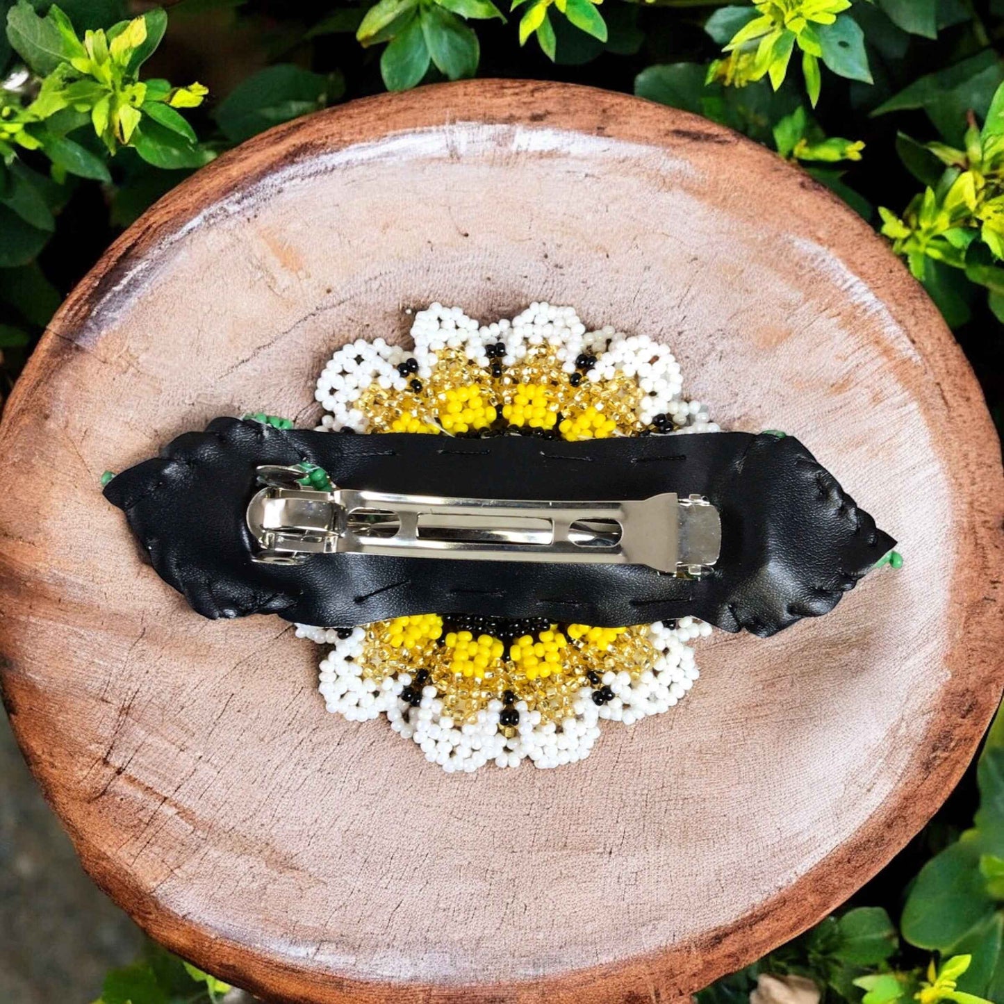 Handmade Beaded Sunflower Hair Clip-Yellow