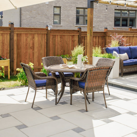 Cambridge 5-Piece Outdoor Wicker Dining Set - AURABAGS SHOP