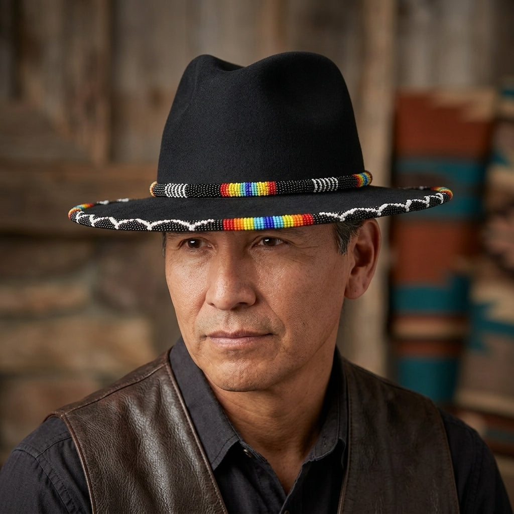 Size-59 Handmade Beaded Hat