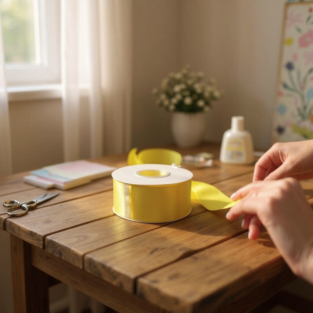 Satin Ribbon Double Face-Yellow #640- 3.8 cm Wide