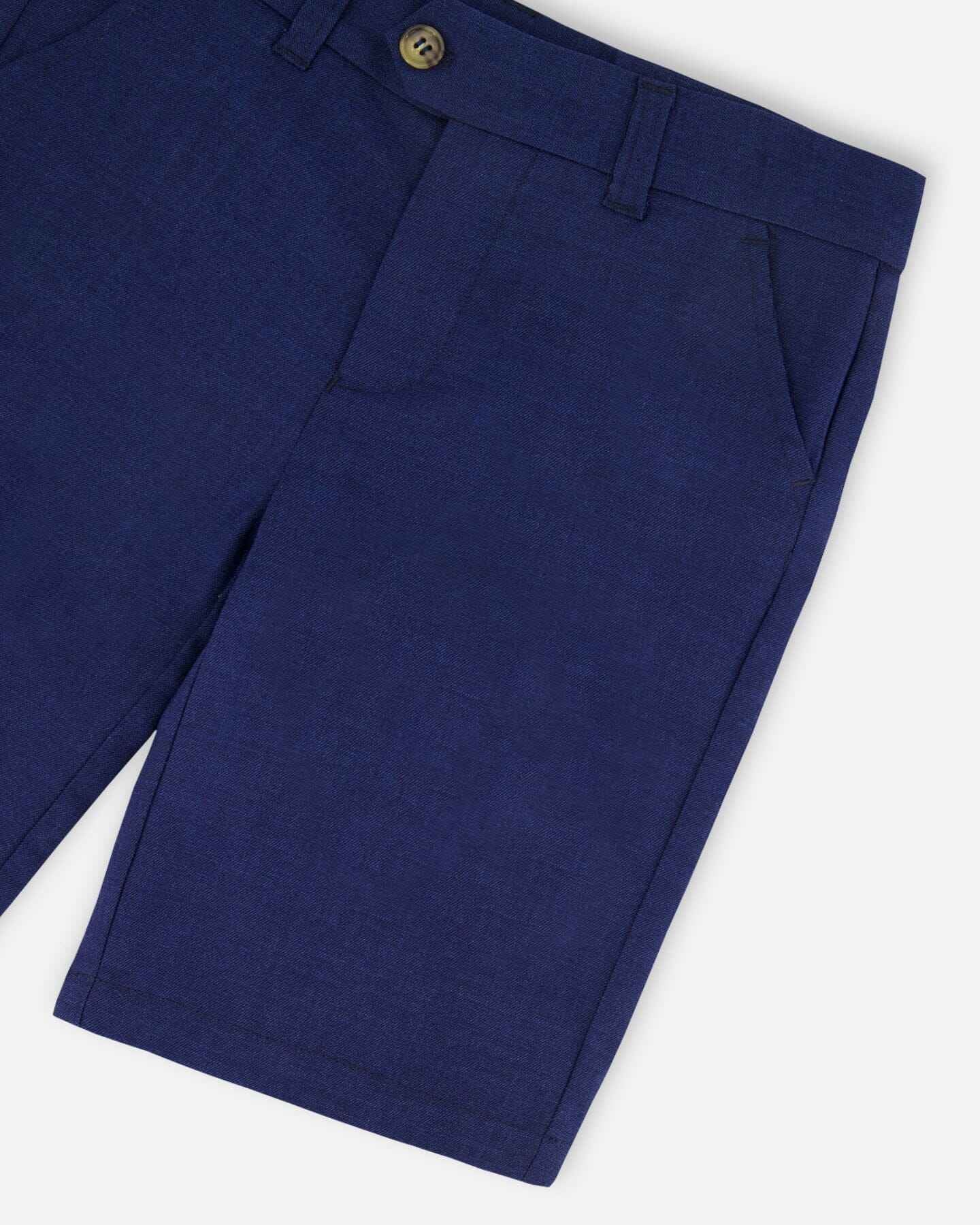 Slant Pocket Bermuda Shorts Navy Blue
