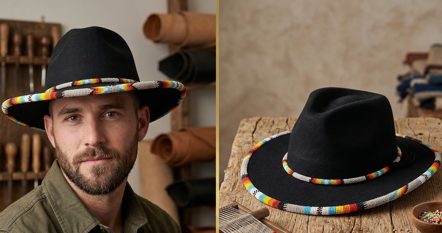 Size-61 Handmade Beaded Hat
