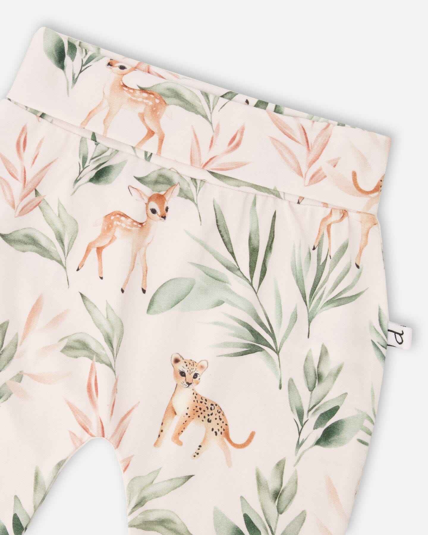 Organic Cotton Jersey Evolutive Pants Peach Deer Print