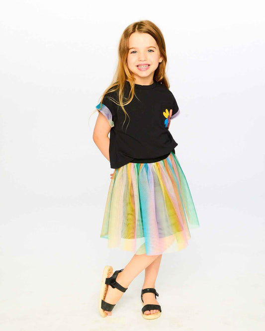 Organic Cotton And Mesh Dress Black