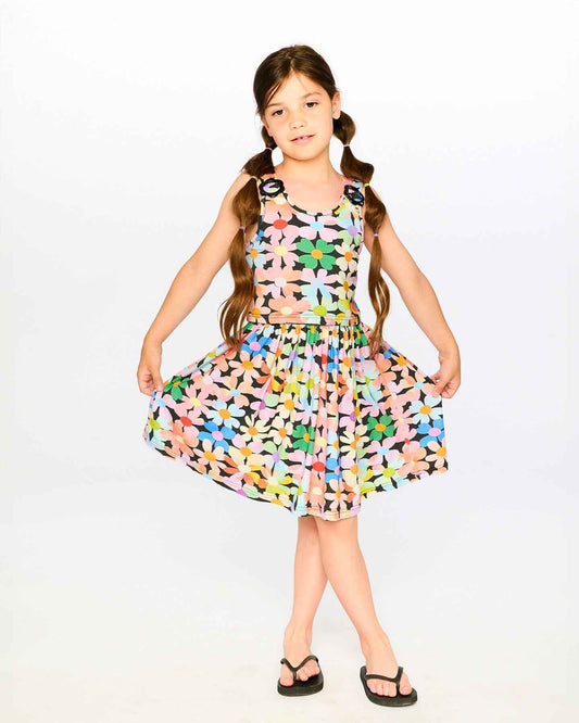 Dress Black Printed Flowers