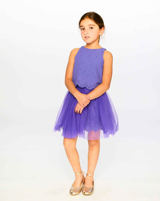 Sleeveless Top And Skirt Set Mauve