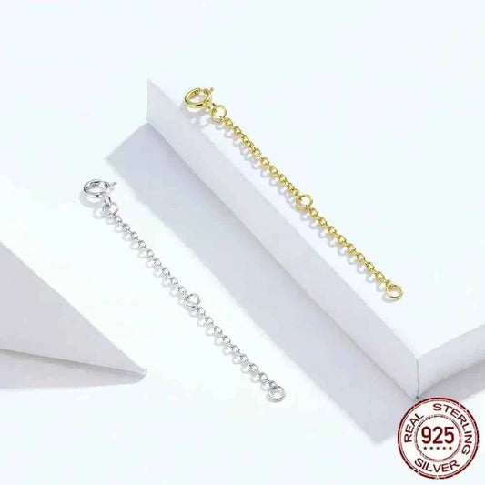 14K Gold Plated 925 Sterling Silver Necklace Extension Chains With Lobster Clasps For Diy Jewelry Making