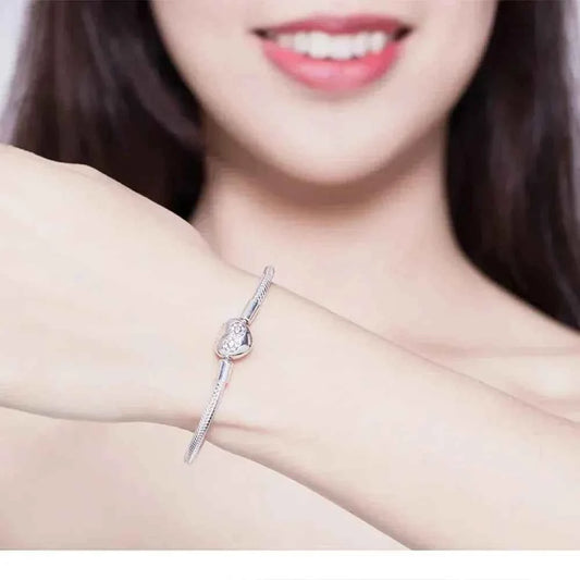 Sterling Silver Infinity Heart Bracelet with CZ