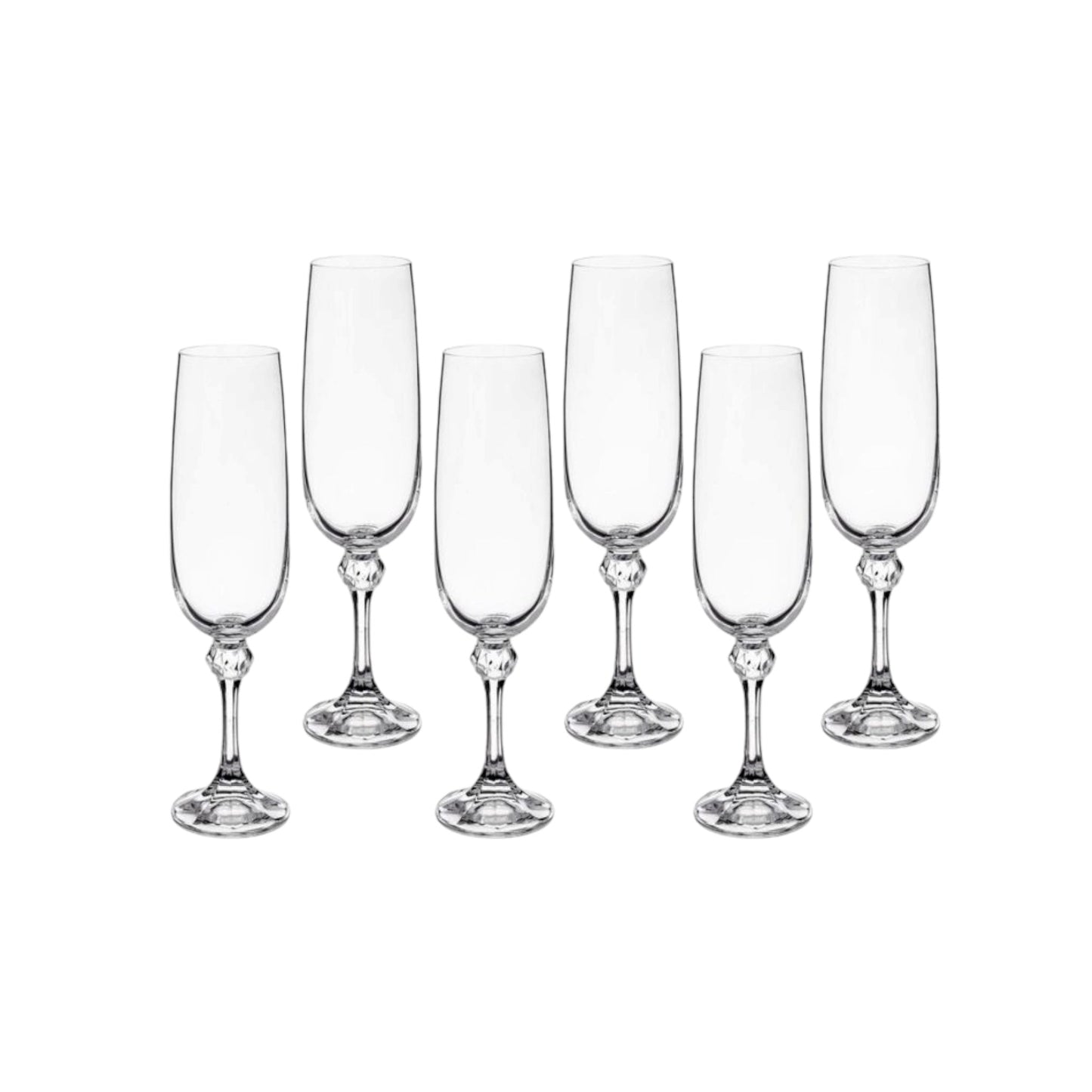 Crystalex Julia Bohemian Crystal Champagne Flutes 180ml — Set of 6