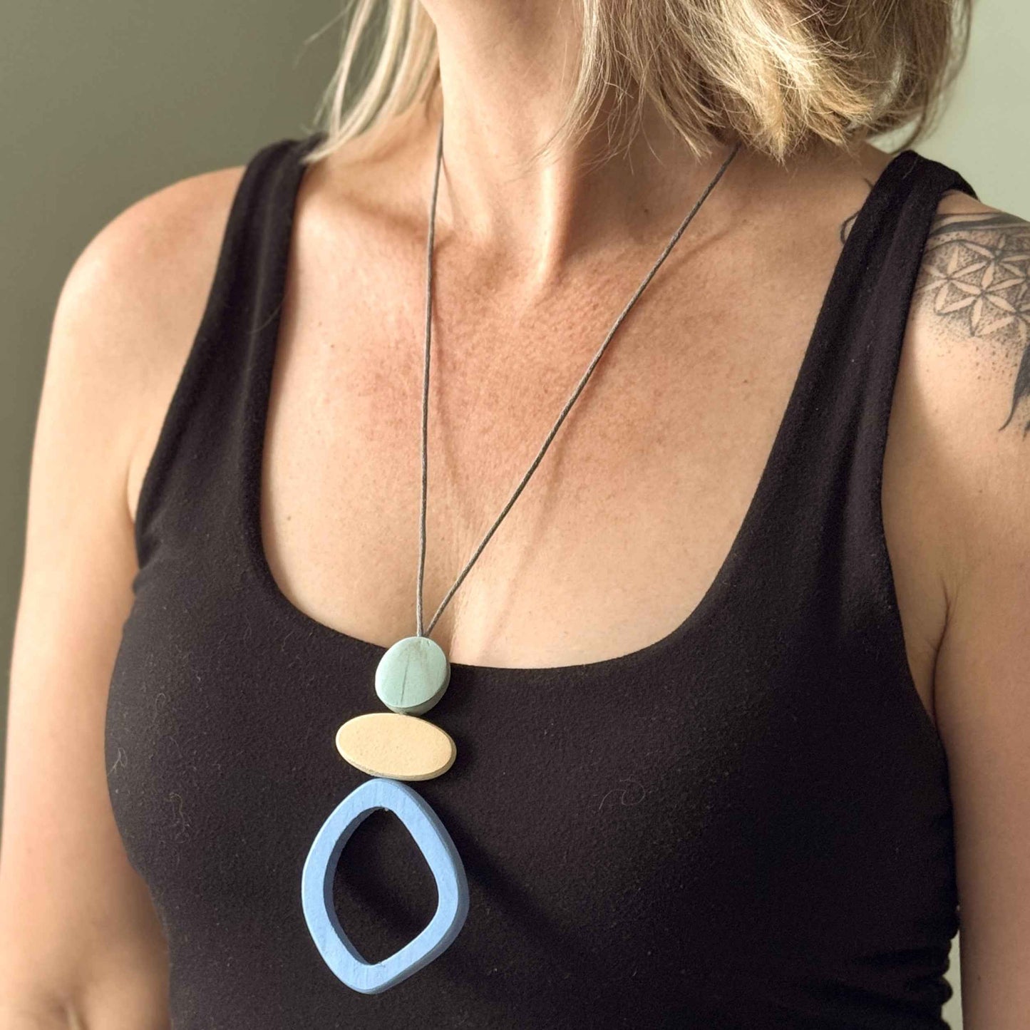 Small Wooden Hoop Pendant