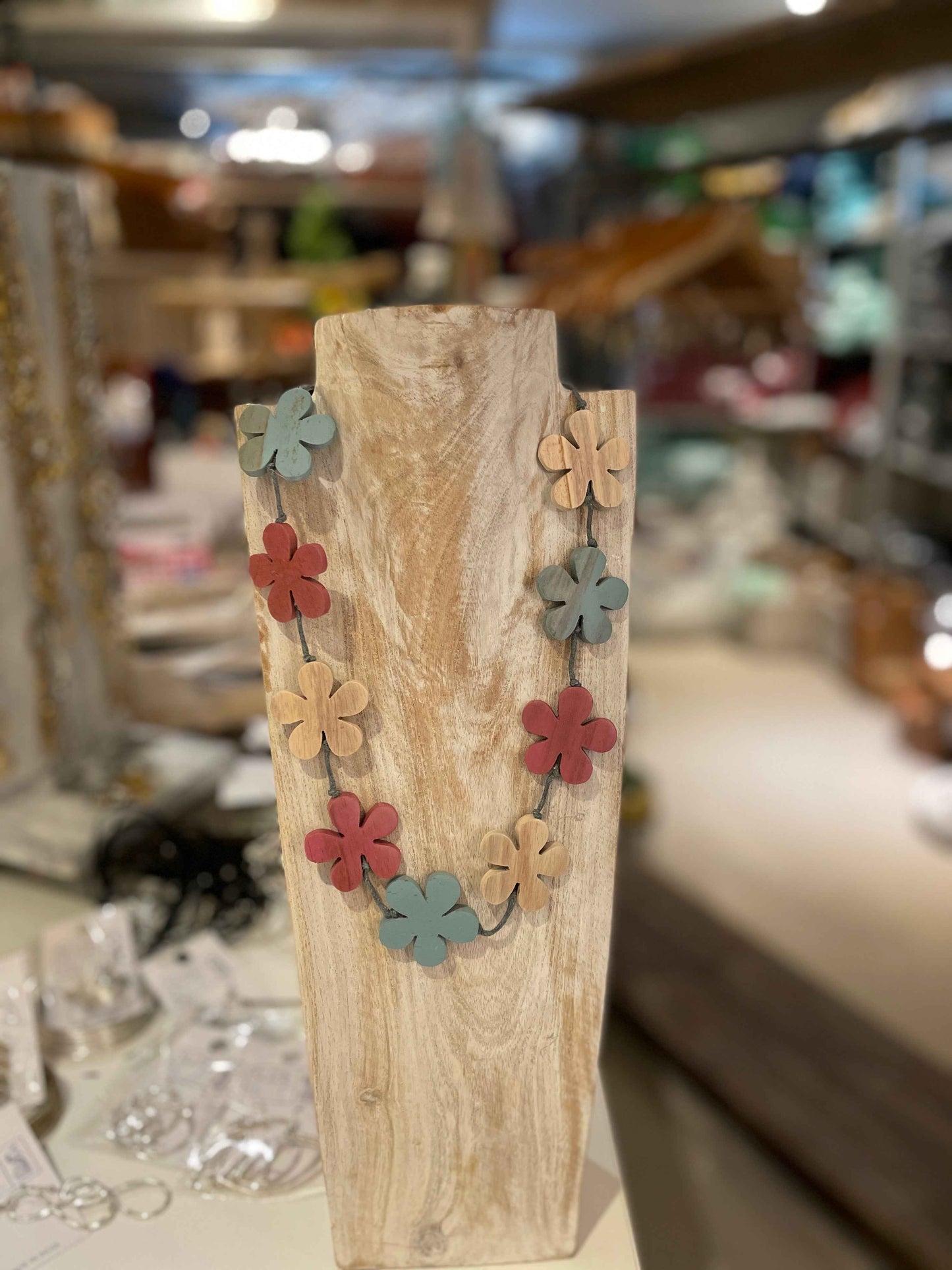 Wooden Flower Necklace