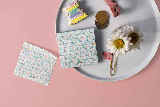 Green Daisies Sticky Notes