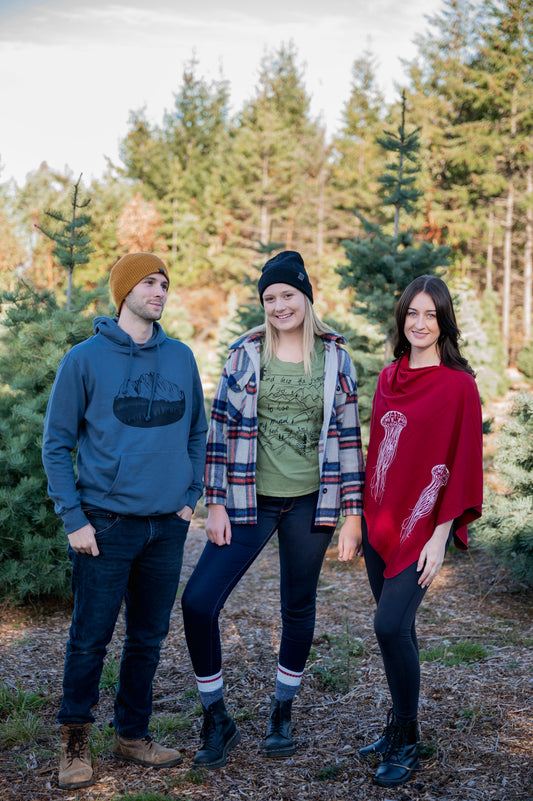 FLOATING ISLAND - Unisex Organic Cotton Hoodie Slate Blue