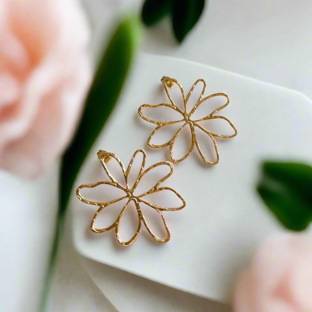 Open Flower Stud Earrings