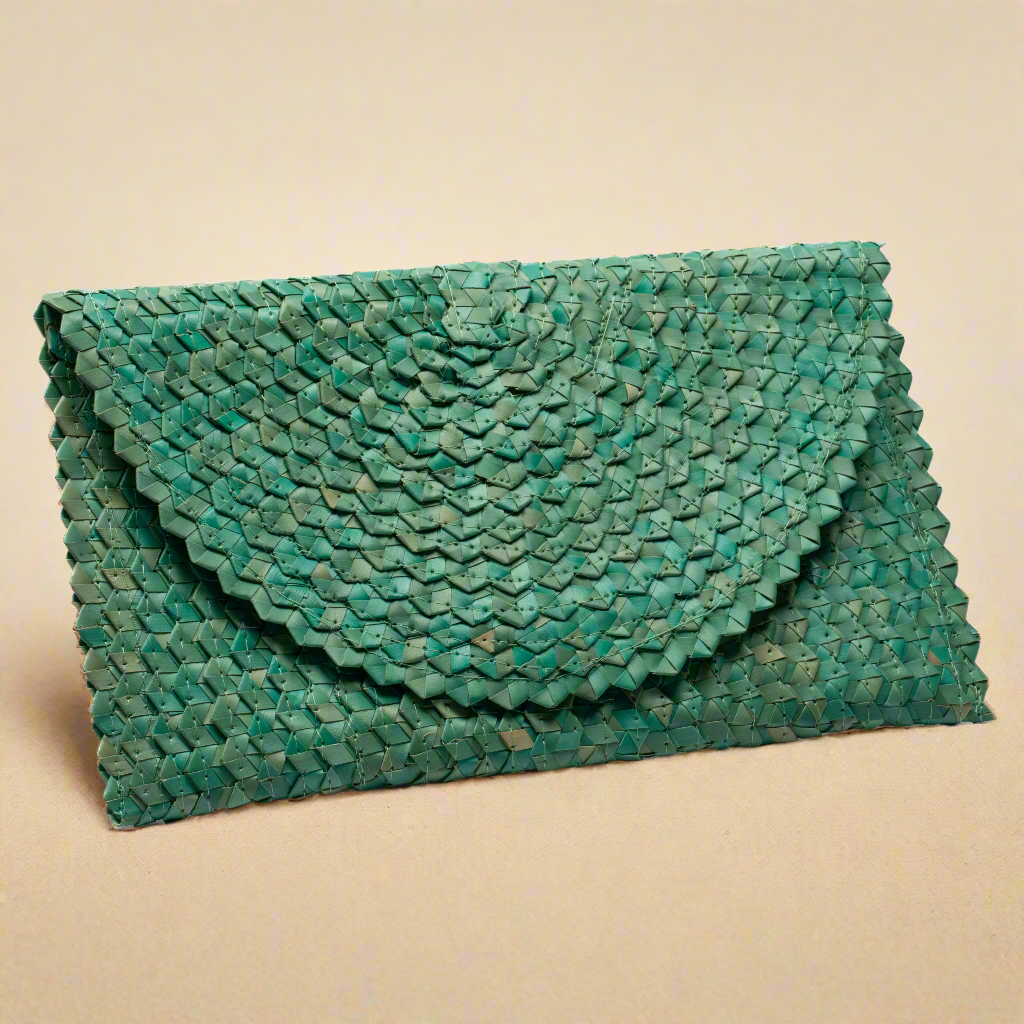 Pandan Leaf Clutch Purse - Teal