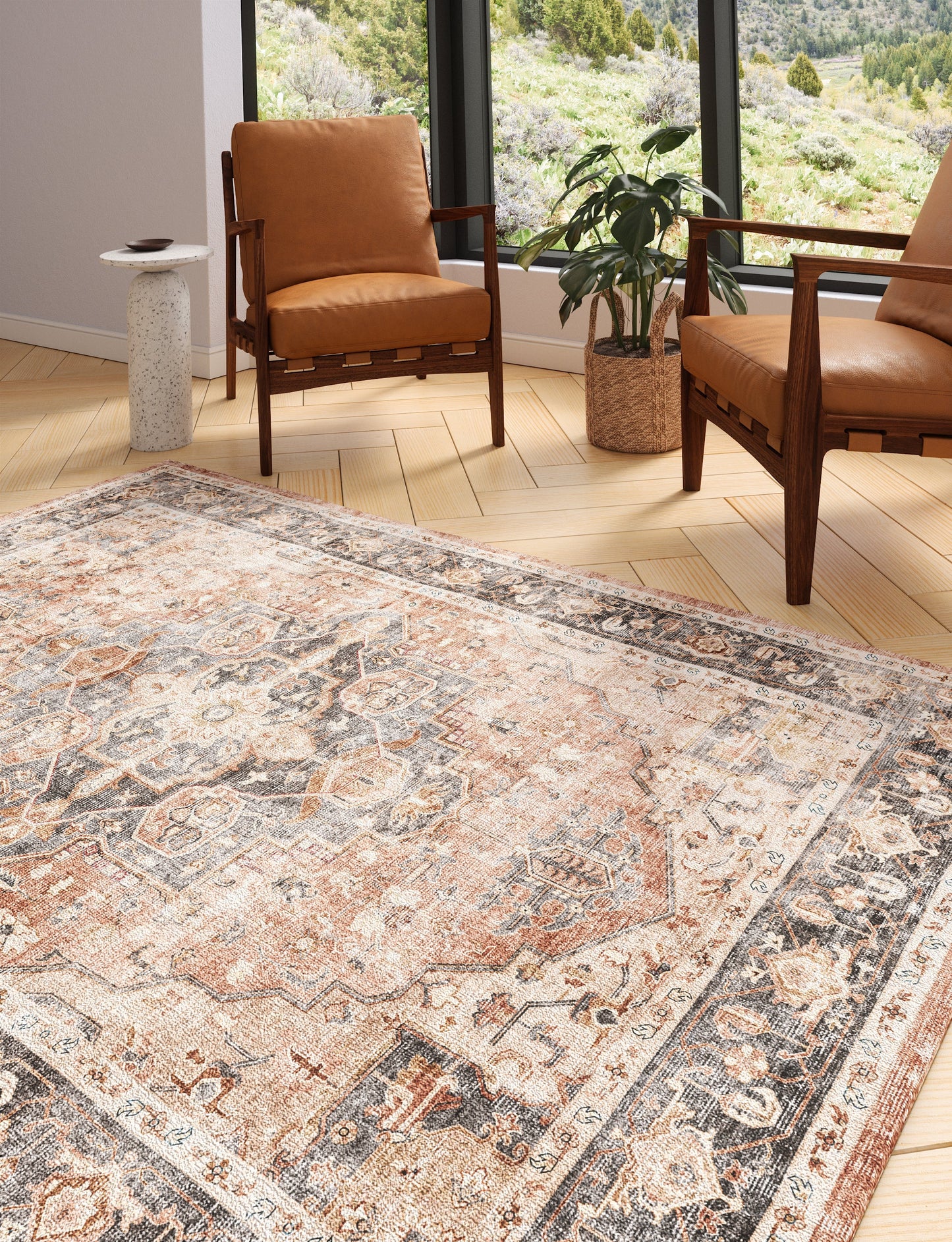 Riverra Terracotta Black Teppich