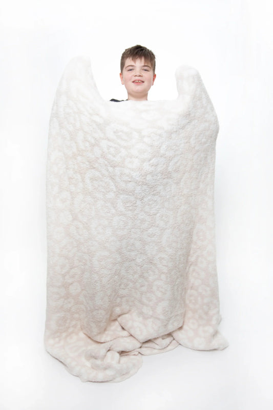 Blushing Beige & Off White Leopard 2.0 Print Extended Throw