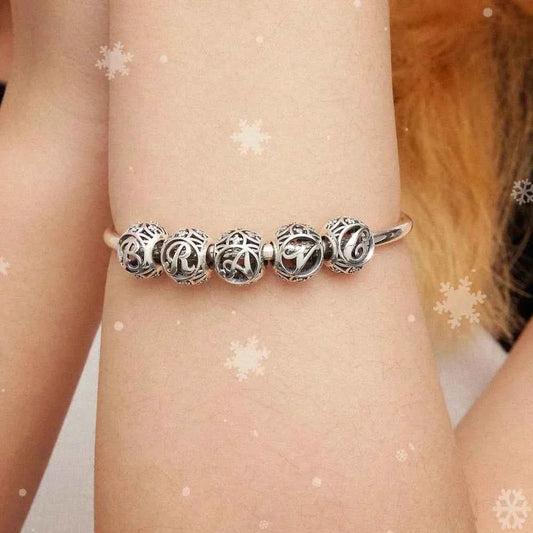 925 Sterling Silver Initial Charm Bead