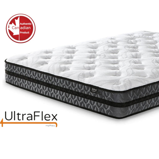 UltraFlex® JOY -Orthopedic, Coiled Innerspring Comfort layer Foam Encased, Eco-friendly Hybrid Mattress (Made in Canada)