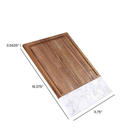Customizable Marble and Acacia Wood Cutting Board