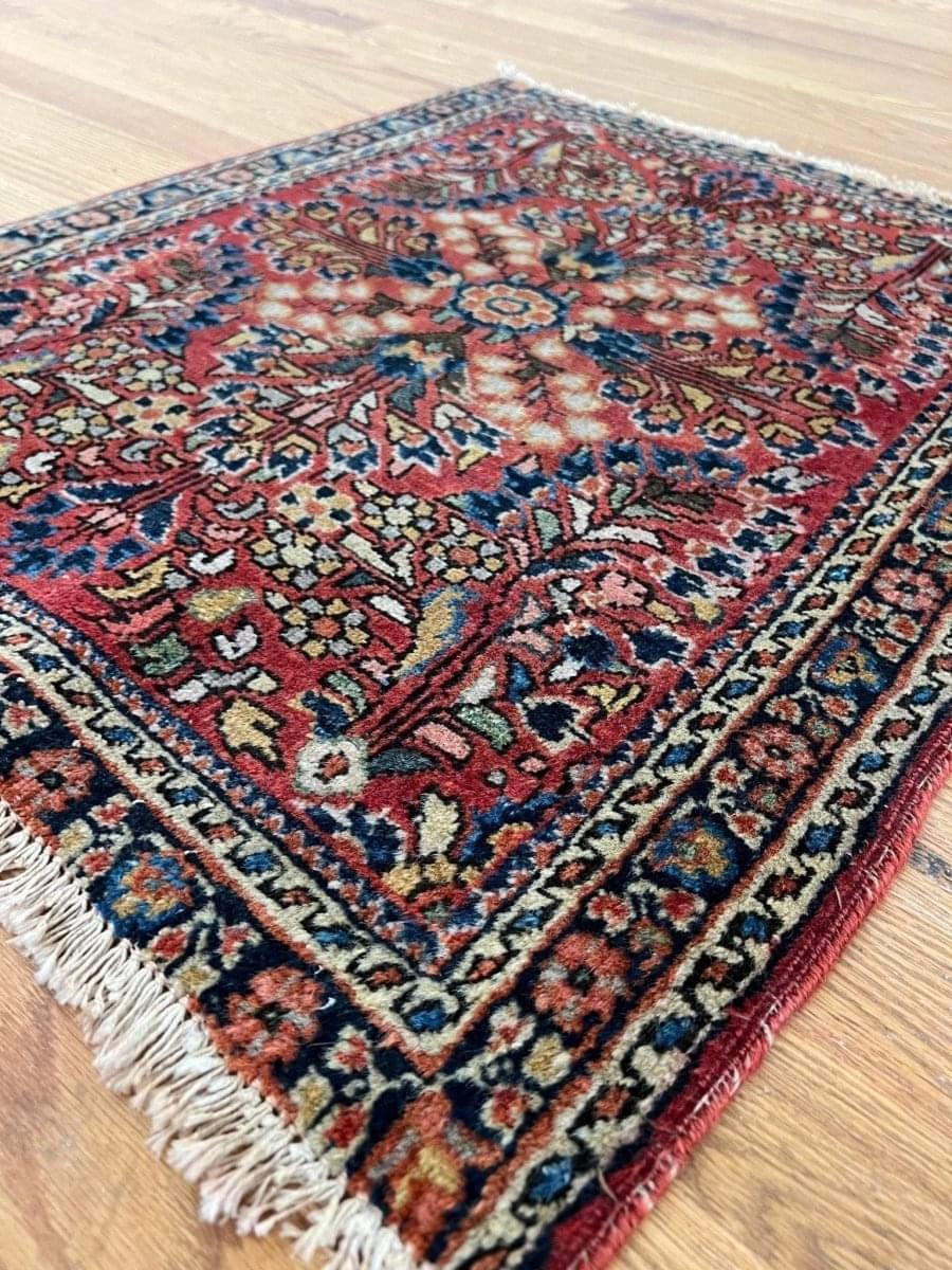 Antique Persian Sarouk Rug | 2' 4" x 1' 11"