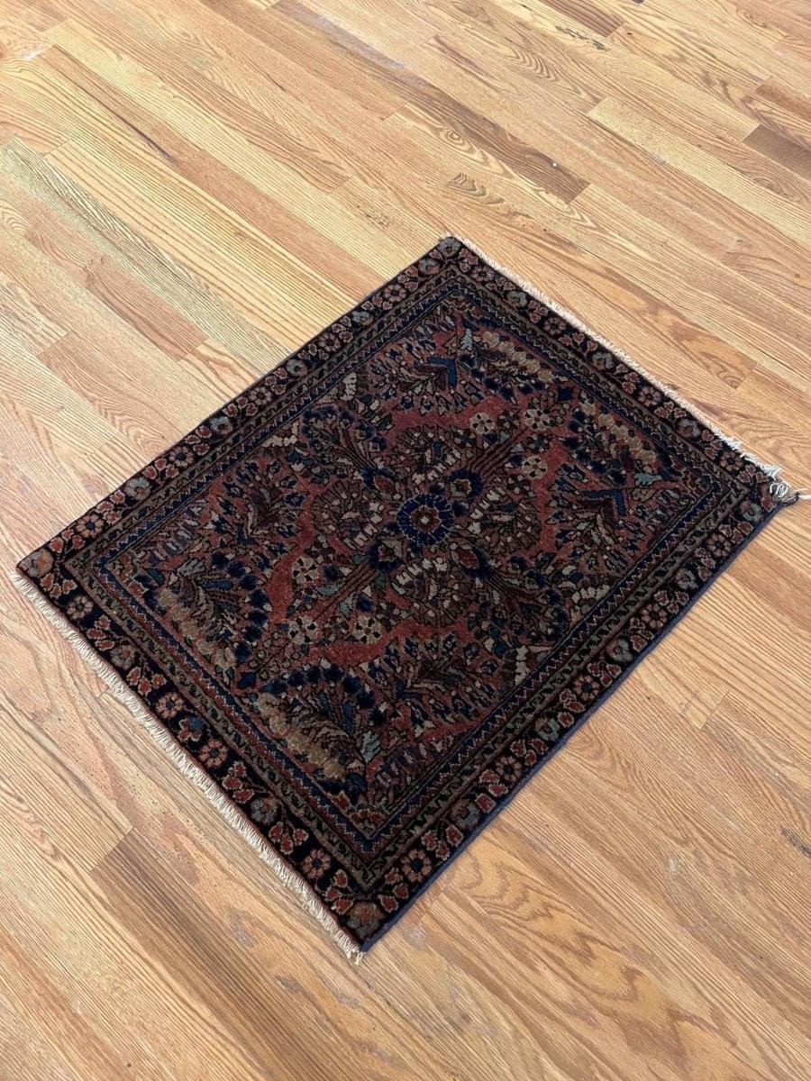 Antique Persian Sarouk Rug | 2' 4" x 1' 11"