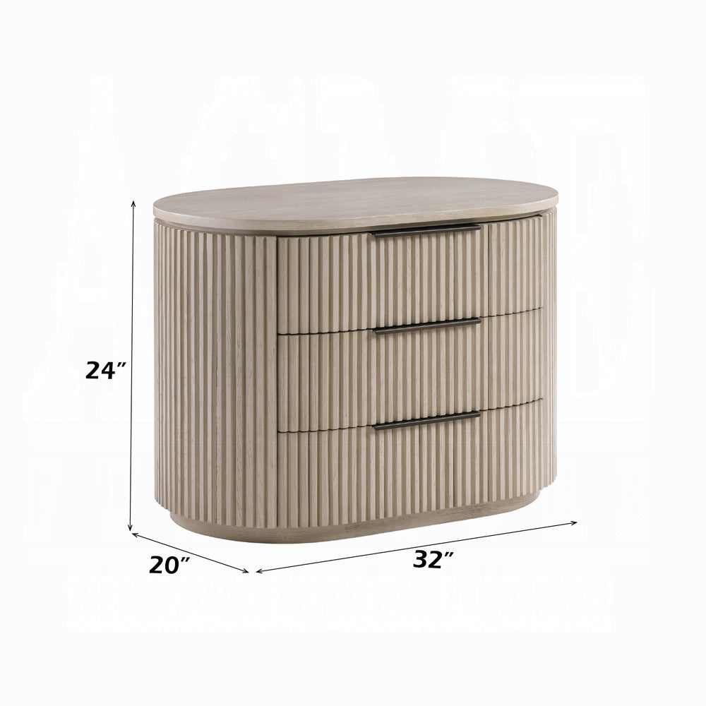 Chianti Luxury Chanel Nightstand w/USB Port - Light Oak