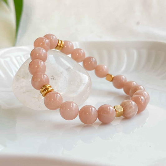 SPARKLES | Bracelet en pierre de soleil et acier inoxydable