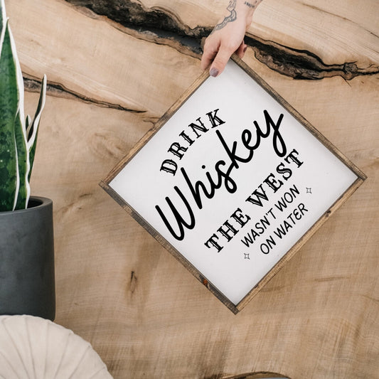 Drink Whiskey Wood Sign - AURABAGS SHOP