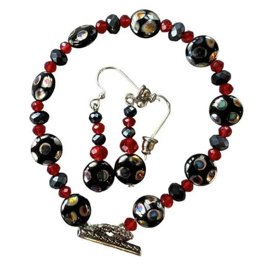 Bracelet et boucle d'oreille boules