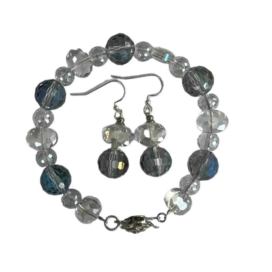 Bracelet et boucle d'oreille Cynthia neige