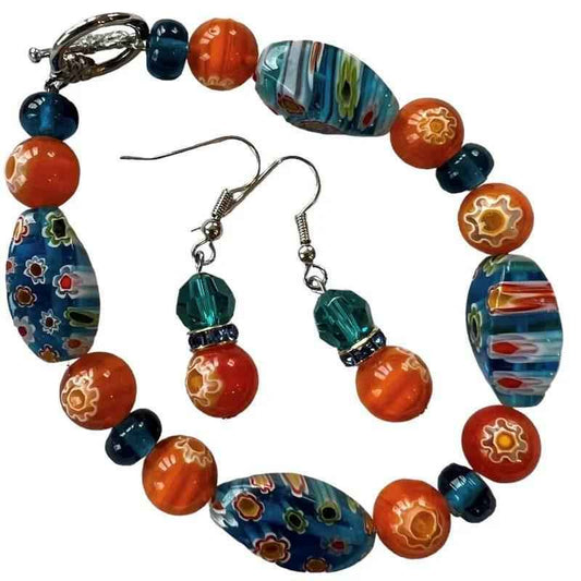 Bracelet et boucle d'oreille en pierre