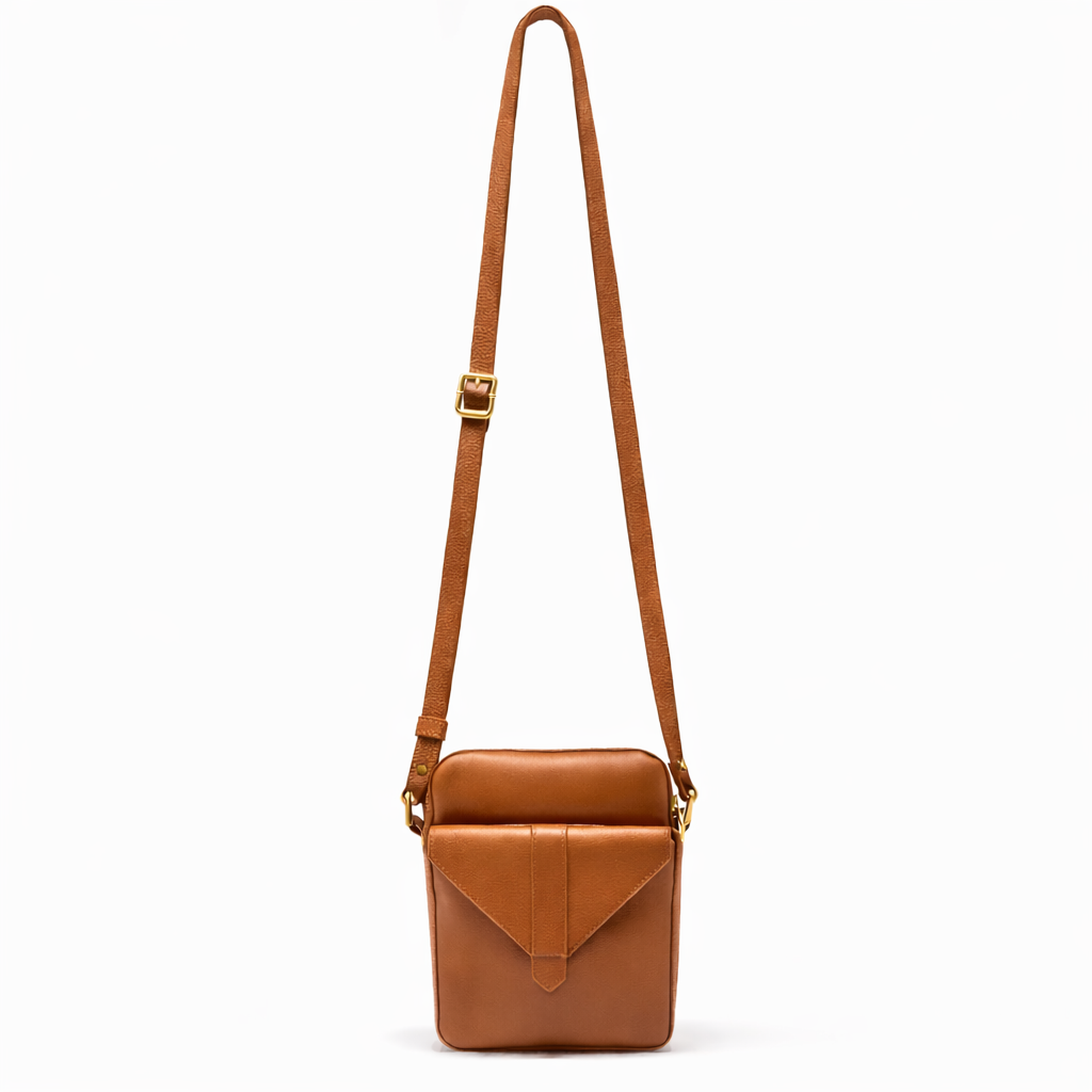 Petit sac en cuir cognac— Nadine
