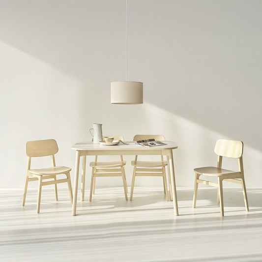 Narvik 201 Natural Wood Dining Room Set with 4 Chairs