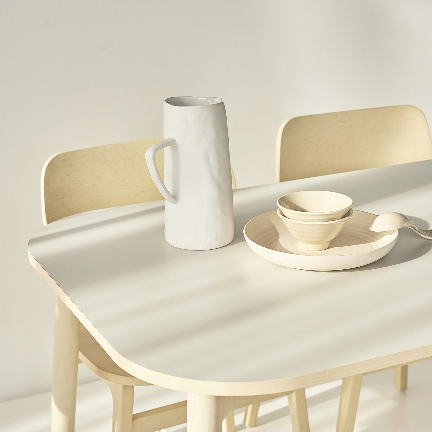Narvik 201 Natural Wood Dining Room Set with 4 Chairs