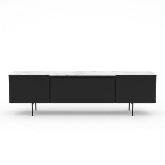 Olomouc Black and Marble Media Console